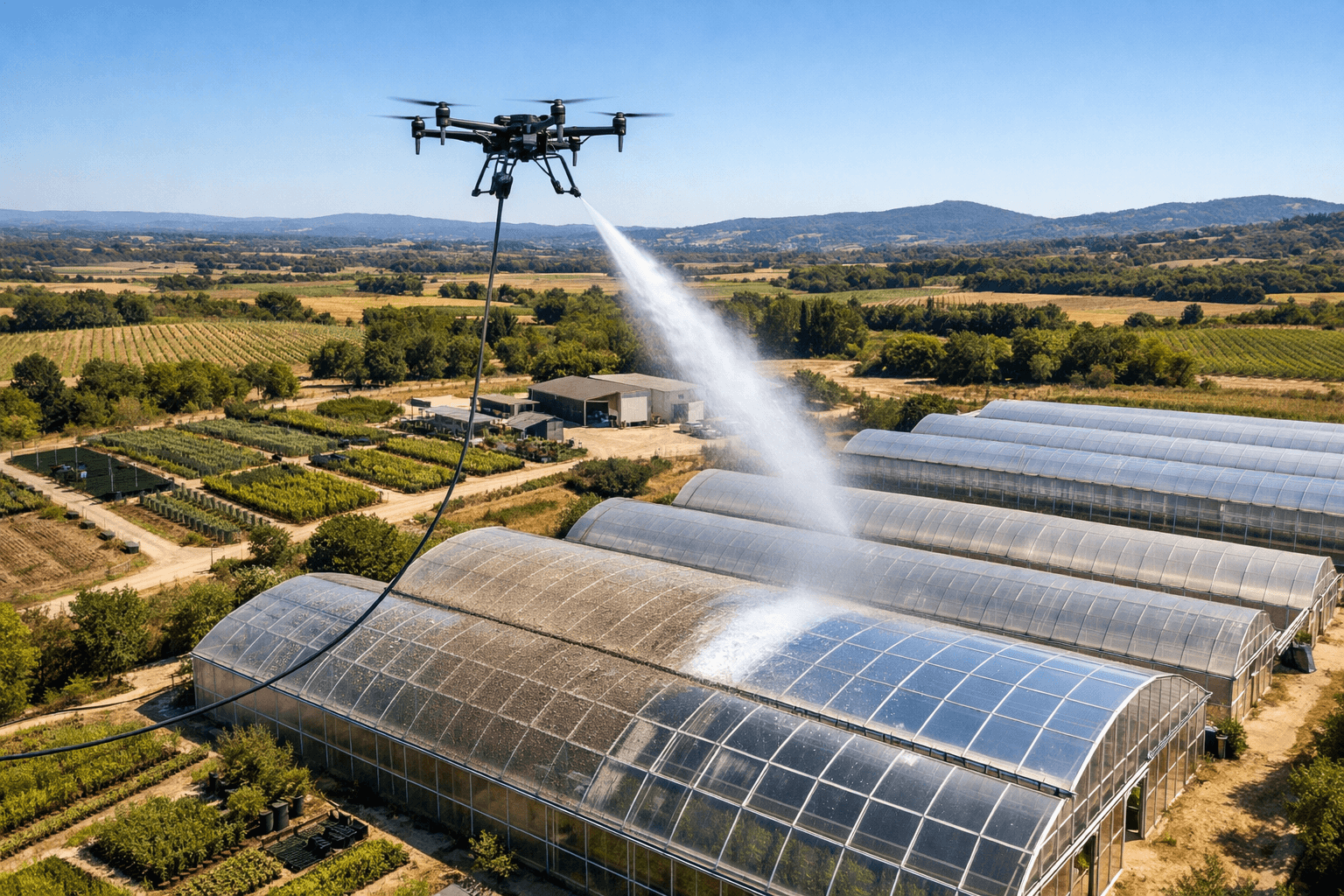 Nettoyage de serres agricoles par drone (optimisation de la luminosité et du rendement)