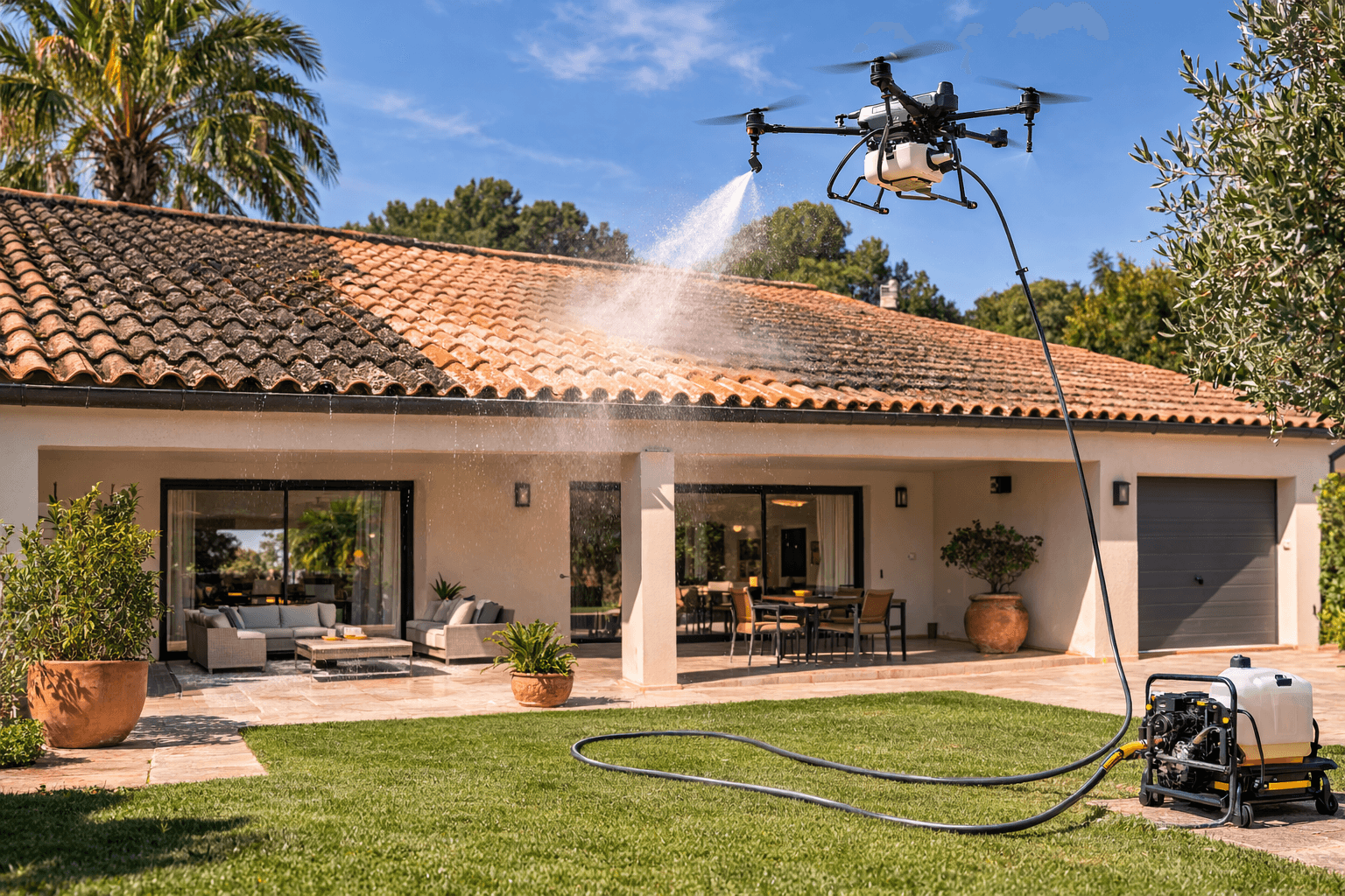 Nettoyage de toiture de maison : Intervention sans échafaudage