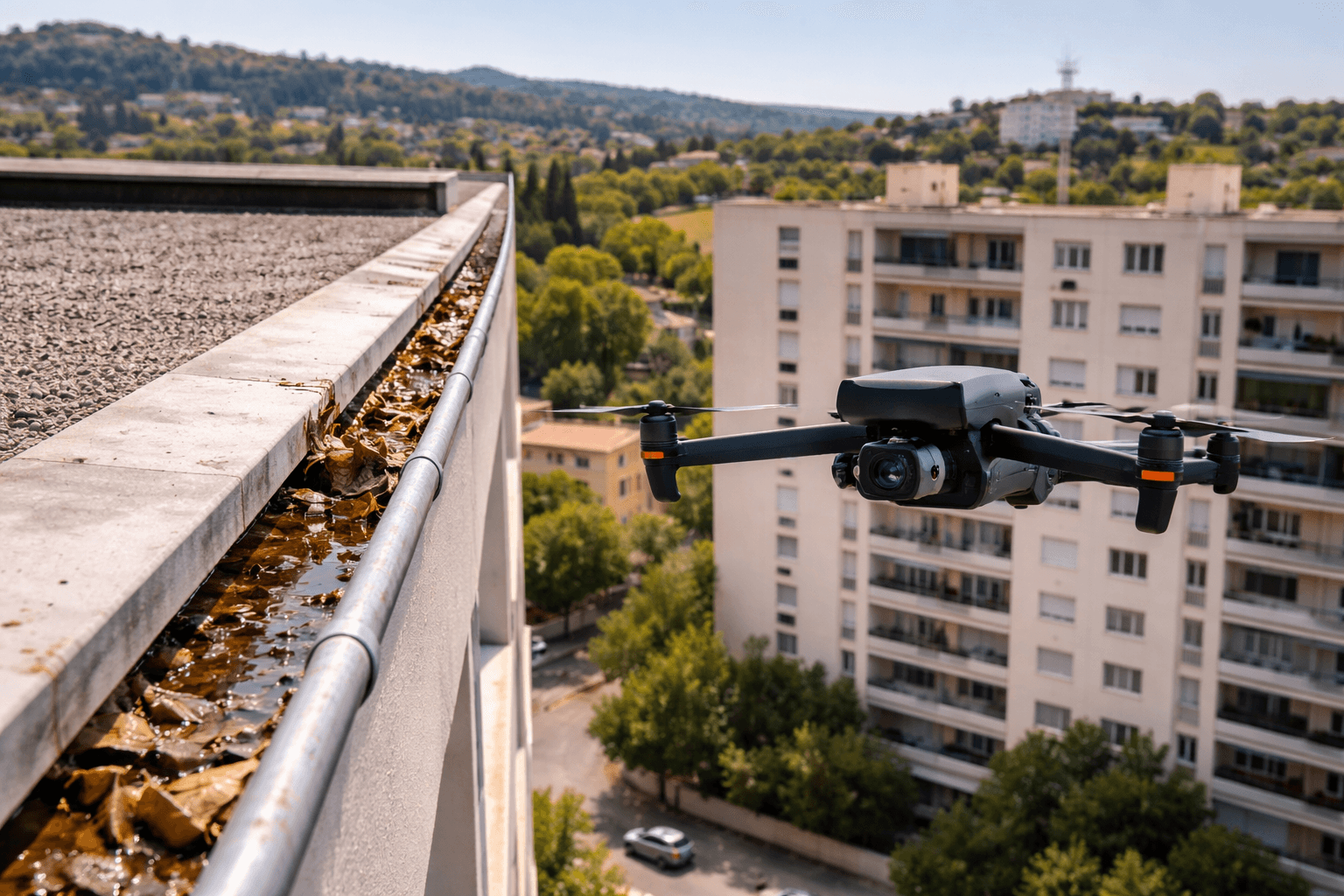 Inspection d'évacuations par drone
