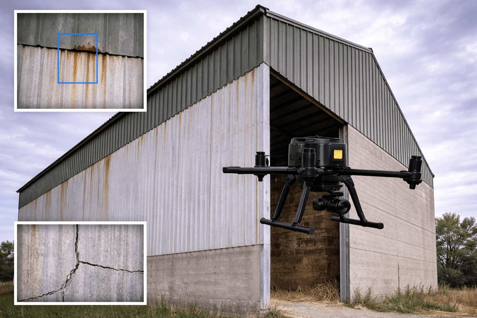 Inspection de façade agricole par drone