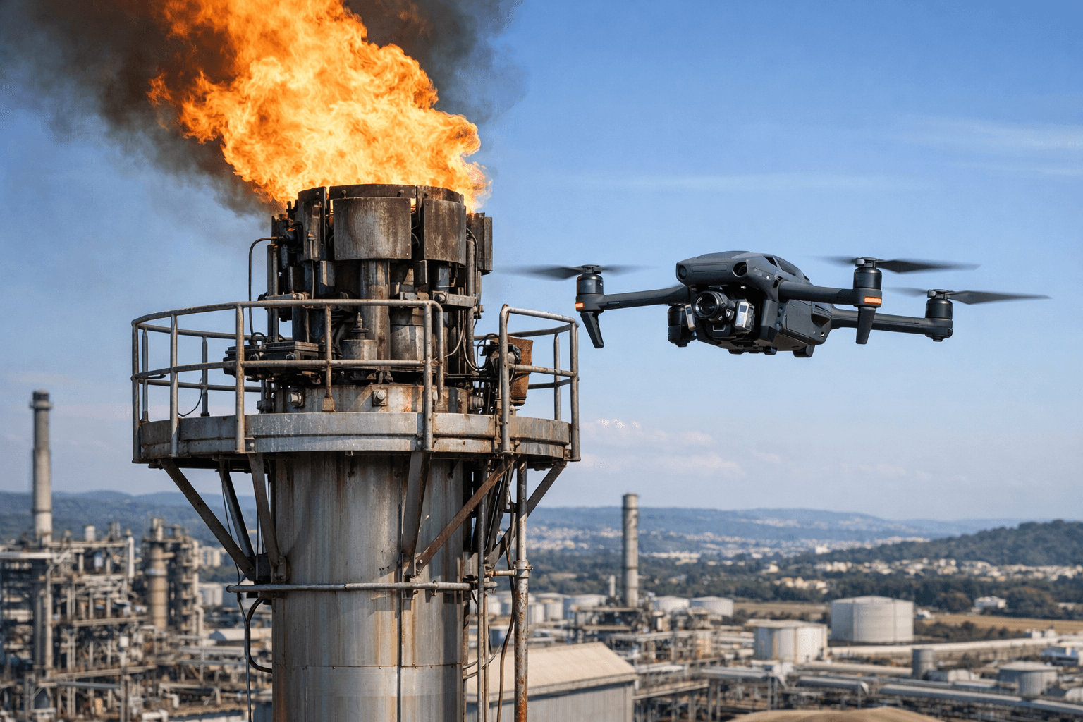 Inspection des torchères industrielles par drone