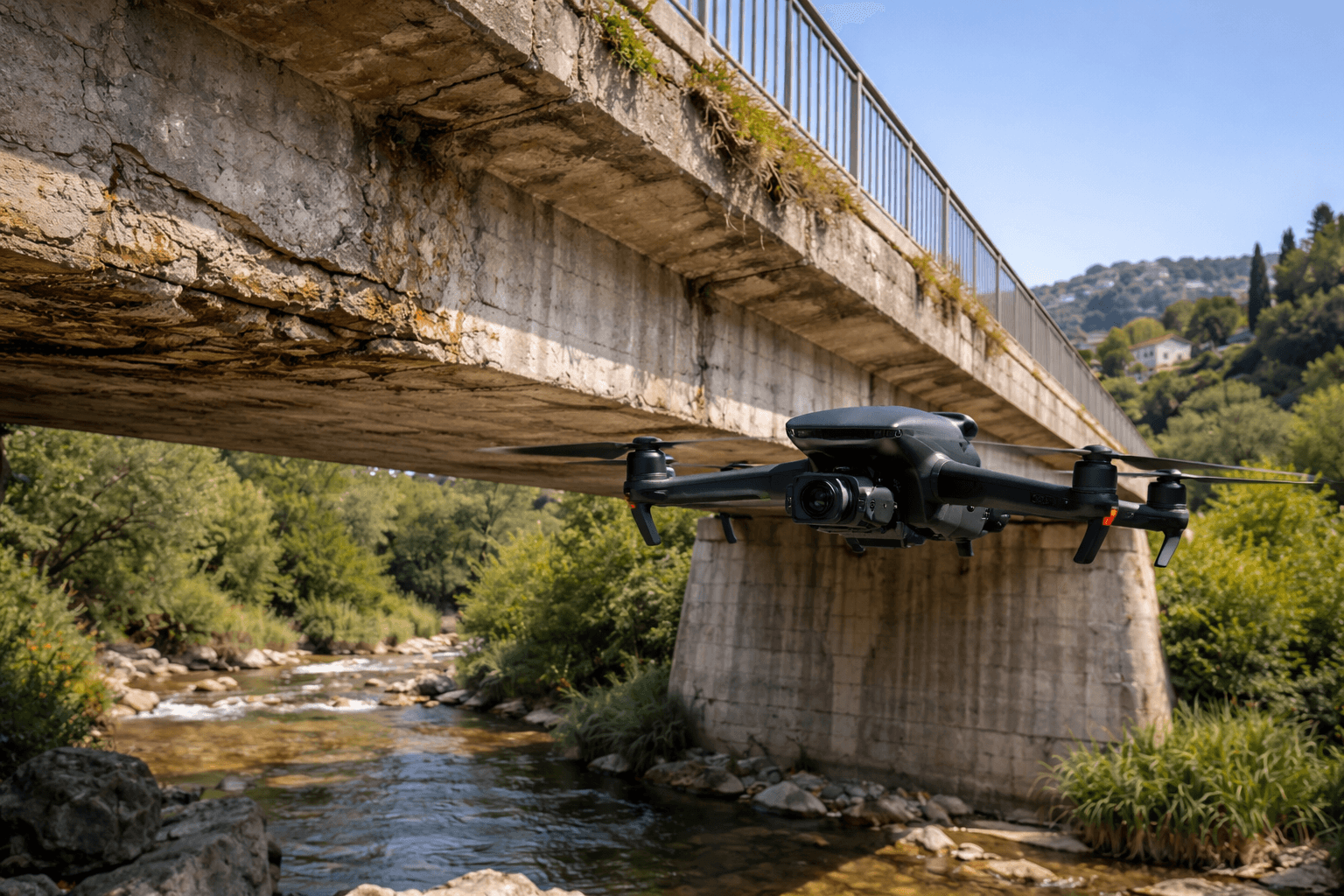 Inspection de ponts et ouvrages d’art par drone (tablier, piles, sous-face)