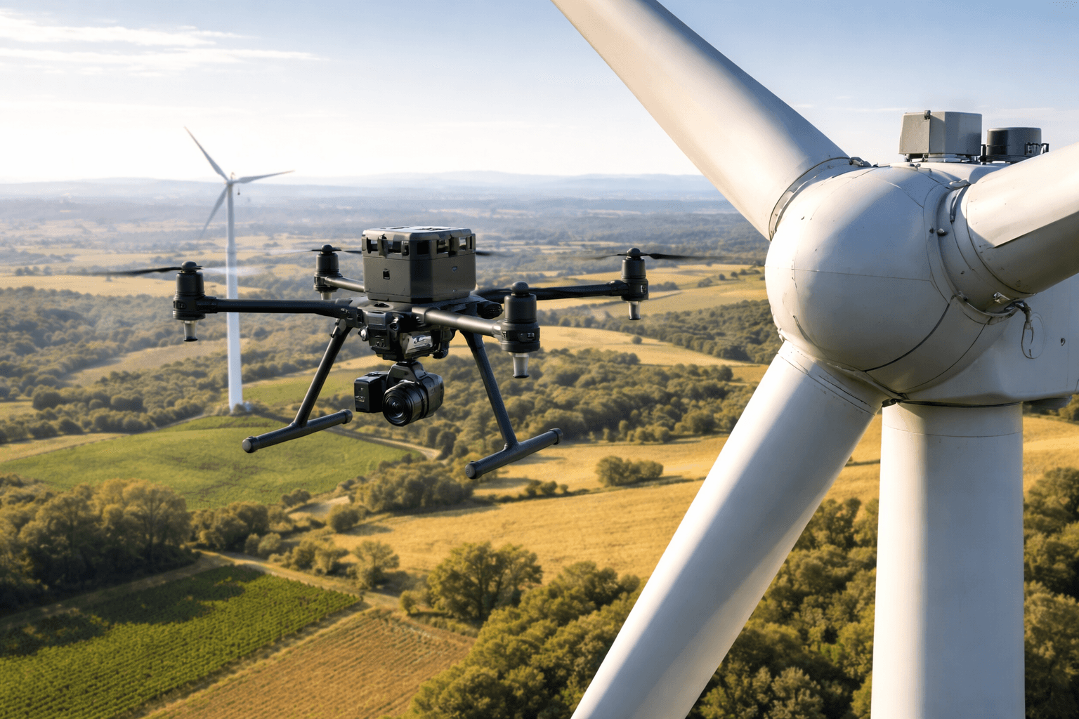Inspection des éoliennes par drone (pales, nacelle et structure)