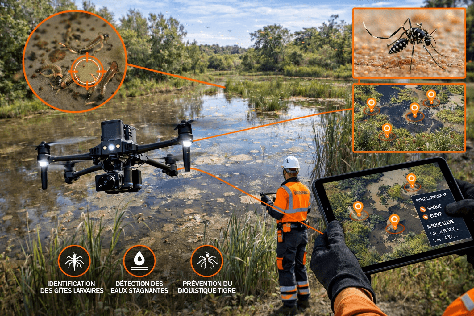 Moustiques par drone