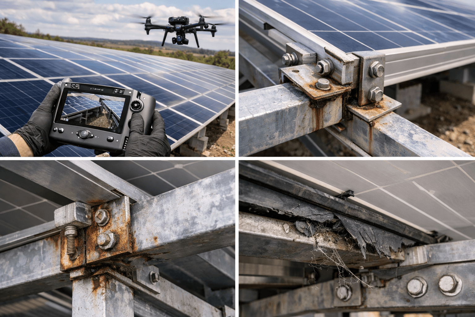 Inspection de structure de centrales solaires photovoltaïques par drone